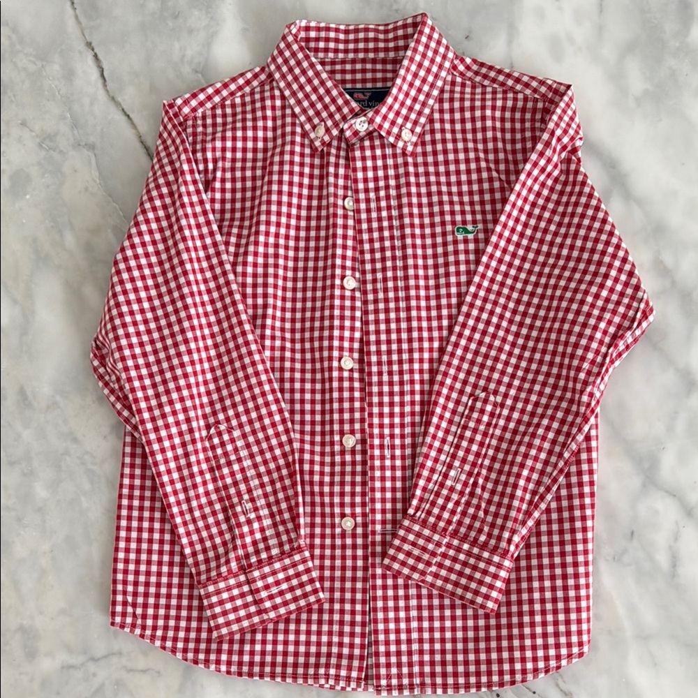 Vineyard Vines Boy’s Red Casual Button Down Shirt
